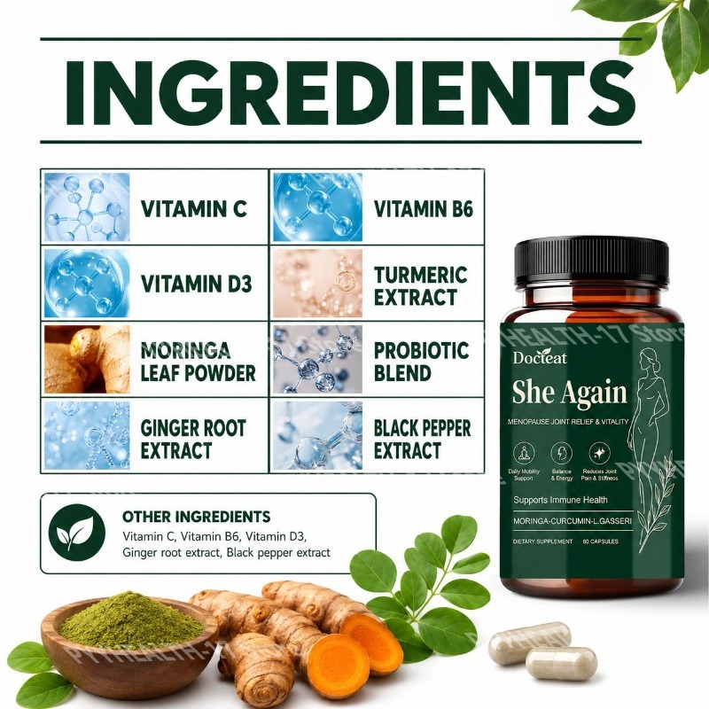 닥터이트 셰 어게인 폐경기 관절 지원 캡슐 (모링가-커 - Moringa Leaf Powder 리뷰 및 가격
